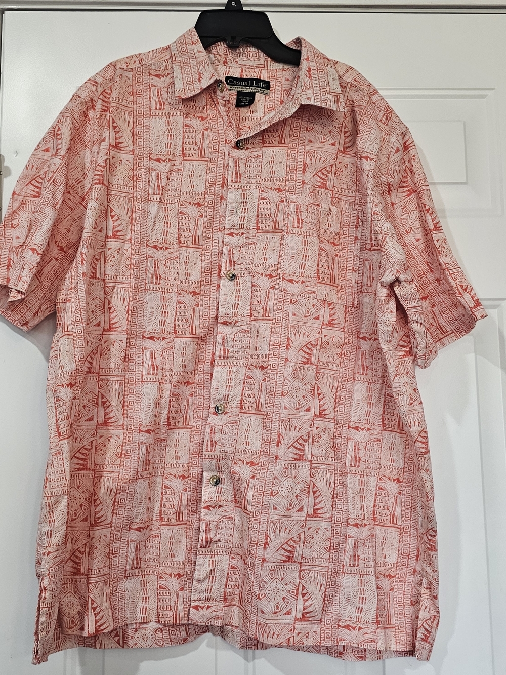 Weekender Men Luau Hawaiian XL Button Down Cotton Shirt {Bx11}
